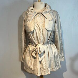 Parma light weight A-line coat with belt cotton/polyester blend size Large
